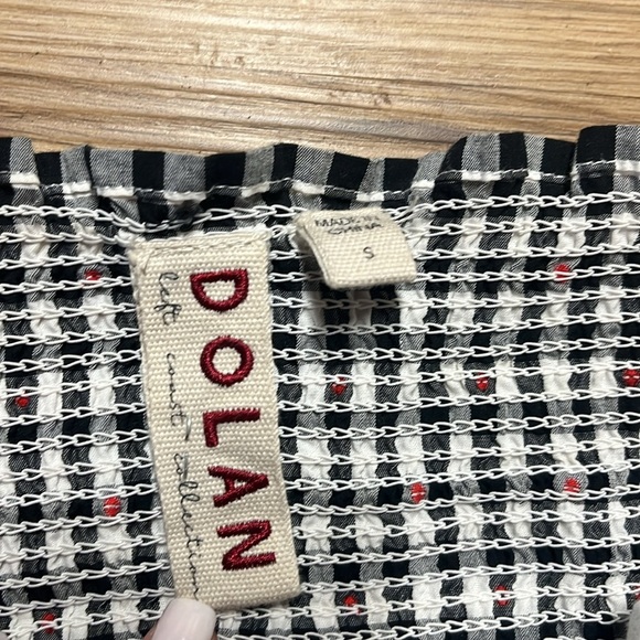 DOLAN ANTHROPOLGIE Left Coast Gingham Puff-Sleeve Shirt SIZE S - Picture 4 of 8
